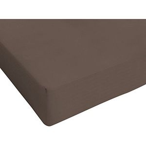 Italian Bed Linen Max Color Hoeslaken voor Frans bed, 100% katoen, bruin, zitbank en halfbedlaken