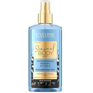 Eveline Cosmetics Blue Romance Sensuele bodymest, verfrissende fruitgeur met amber en muskus, alcoholvrije veganistische formule voor lichaam, haar en kleding, praktische reismaat
