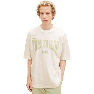TOM TAILOR Denim T-shirt voor heren, 12906 - Wool White, S