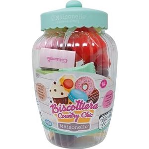 ODS - Maisonelle Country Chic koekjesblik met koekjes, snoep en snoep, 37 stuks, hoogte 22 cm, aanbevolen leeftijd: 24 m+