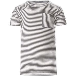 Koko Noko Jongens staalgrijs wit gestreept T-shirt, staalgrijs, 92 cm