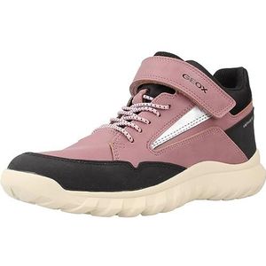 Geox Meisjes J Simbyos Girl ABX A Sneaker, Dk Rose Black, 28 EU