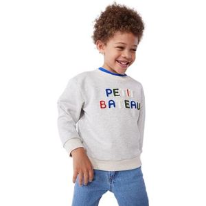 PETIT BATEAU - Sweater - Grijs - Molton - Ronde Hals