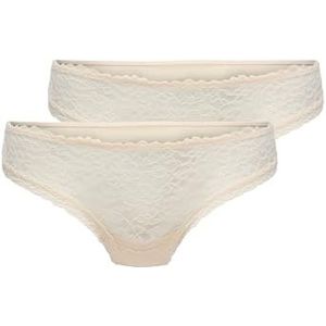 ONLY Onldelicate Lace Brazil 2-Pack Acc, Peach Taffy, M (2-pack) dames, perzik taffy, M
