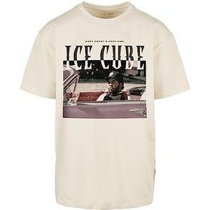 Mister Tee Heren T-shirt Ice Cube It's a Good Day Oversized Tee, casual T-shirt met print op de voorkant voor mannen, grafisch T-shirt, streetwear, zand, S