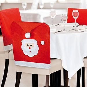 eBuyGB Rode en witte hoed kerst stoelhoezen (Pack van 6 Santa Face)
