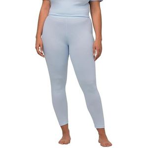 Ulla Popken Dames, ribjersey, slim, biologisch katoen leggings, lichtroze, 50-52, Lichtroze, 50-52