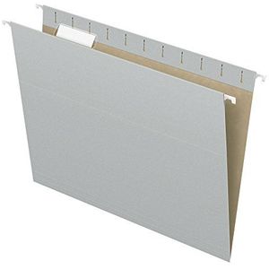 Pendaflex Gerecyclede hangmappen, Letterformaat, Grijs, 1/5 Knippen, 25/BX (81604)