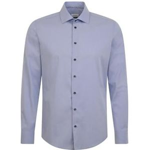 Seidensticker Zakelijk overhemd voor heren, slim fit, strijkvrij, kent-kraag, lange mouwen, 100% katoen, lichtblauw, 45