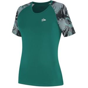 DUNLOP Game Tee 2 voor Dames, Aventurijngroen/Wit/Aqua Sky, XS