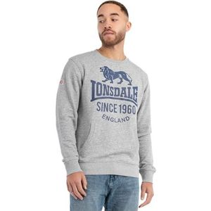 Lonsdale Noss sweatshirt voor heren, Marl Grey/Navy, L, 117549