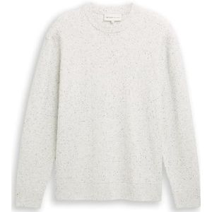 TOM TAILOR Denim heren trui, 36975 - Offwhite Multicolor Neps, XL