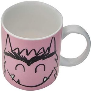 Laroom Mok Het kleurrijke liefdesmonster, New Bone China, roze, 1 stuk (1 stuk)