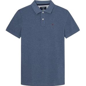 Hackett London Heren Slim Fit Logo Polo Shirt, Blauw (Schaduw Blauw), L