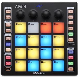 PreSonus ATOM Performance en Production Pad-Controller met softwarekader inclusief Studio One Artist, Ableton Live Lite DAW en meer voor opname, streaming en podcasting