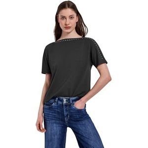 Street One - T-shirt - Zwart - Viscosemix met Stretch