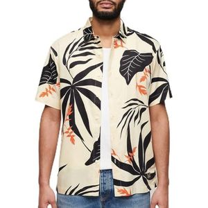 Superdry Hawaiian Shirt M4010353A Silhouette Off White Maat S, Silhouet Off White, S