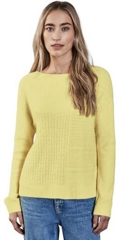 Street One - Dames Trui - Geel - Gestructureerde Materiaalmix met Stretch