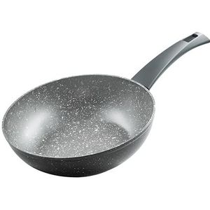zanetti - Durapietra, wok inductie 24 cm, anti-aanbak-wokpan, ook geschikt voor inductie, diameter 24 cm, kleur grijs
