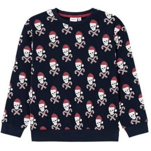 NAME IT Boy Sweatshirt Kerstmis, Dark Sapphire, 116