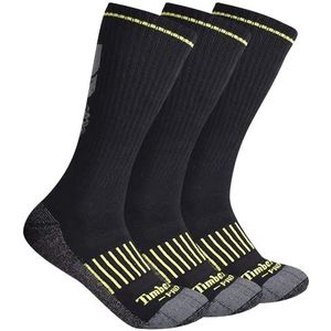 Timberland PRO Heren 3-Pack Crew Sokken, Zwart (3 Pack), X-Large