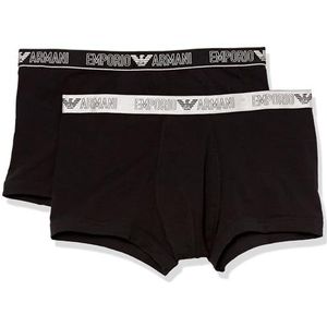 Emporio Armani Trunks voor heren, verpakking van 2 stuks, zwart/zwart, XL