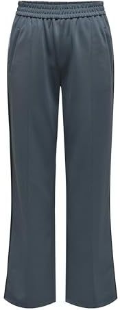 ONLY - ONLWARM - Broek - Donkergrijs / Zwart / Wit - Wide Leg - High Waist