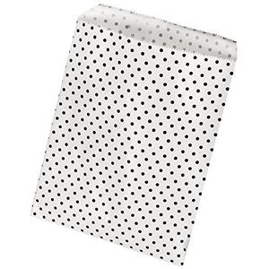 Rayher 68072000 papieren zakjes voedselveilig, wit met stippen, SB-Btl 25 stuks, 12,9 x 16,8 cm