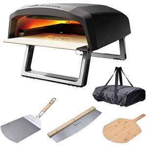 MasterPRO Pizza Oven | Pizzaoven | Draagbare gasovenset voor snel koken tot 500 °C | incl. schep, snijder en pizzaplaat | Pizza klaar in 60 seconden