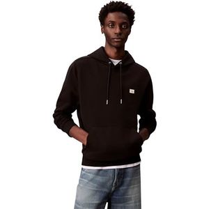 Calvin Klein Jeans Heren 400GSM TERRY BADGE HOODIE LV04RC274G Sweatshirts, Zwart (Zwart), S, Zwart (zwart), S