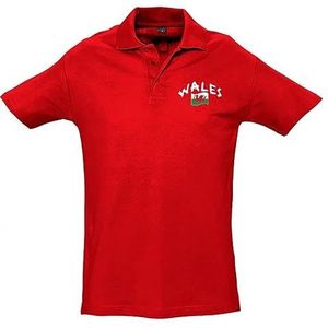 Supportershop poloshirt Rugby Wales, rood, unisex, volwassenen, FR: L (maat fabrikant: L)