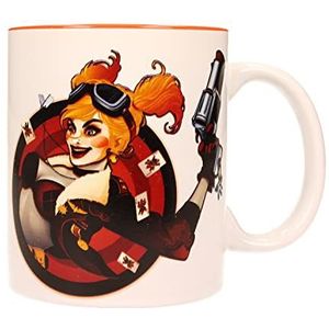 SD toys Mok met motief Harley Quinn Pistola, keramiek, wit en oranje, 10 x 14 x 12 cm
