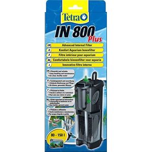 Tetra IN 800 plus aquarium binnenfilter - filter voor helder en gezond water, mechanische, biologische en chemische filtering, geschikt voor aquaria met 80-150 liter