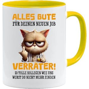 Mok collega, grappige mokken, afscheidscadeau voor collega's, afscheidscadeau voor collega's, afscheidscadeau voor collega's (geel)
