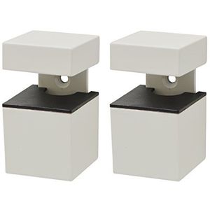 Duraline Mini Cube kubus mat plankdrager, metaal, wit, 12 x 4,3 x 17 cm, 2 stuks