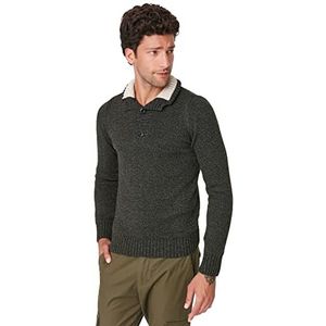Trendyol Coltrui voor heren, effen slanke trui, kaki, S, kaki, S