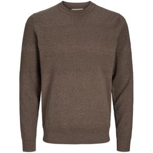 Jack & Jones JPRBLUNOAH Knit Crew Neck BF, Walnoot/Detail: twist/volledige structuur, S