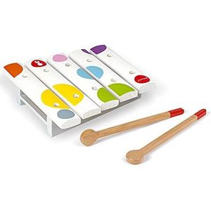 Janod - Confetti Mini Wooden Xylo - Children's Musical Instrument - Imitation and Musical Awakening Toy - from 1 Year Old, J07603