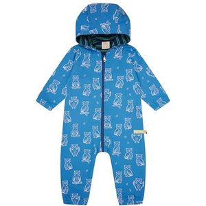 loud + proud Unisex baby waterafstotend met opdruk, GOTS-gecertificeerd Outdooroverall, azuur, 74-80