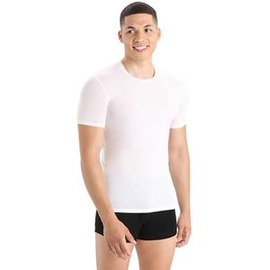 Icebreaker Heren Anatomica Crewe T-Shirt - Functioneel Shirt Heren - Merino Wol Ondergoed - Sneeuw/Wit, L