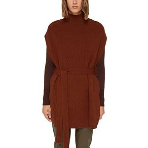 ESPRIT Responsible Wool: poncho met riem, 220/Rust Brown, M