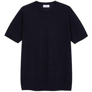 Diana Studio - Scheermen T-shirt van jersey, heren, 100% linnen, korte mouwen, casual fit, Zwart, XL