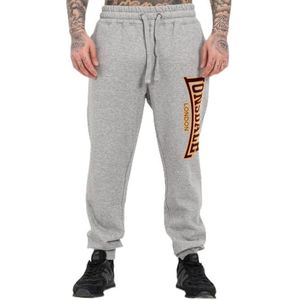 Lonsdale Heren joggingbroek normale pasvorm Blackley, Marl Grey/Oxblood/Yellow, XL, 117650