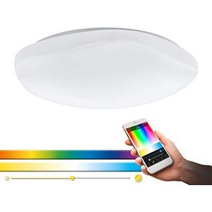 EGLO Connect Totari-C, Smart Home plafondlamp, materiaal: staal, kunststof, kleur: wit, dimbaar, wittinten en kleuren instelbaar, Ø: 60 cm