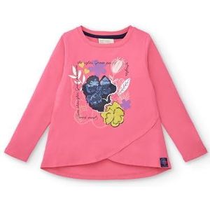 Tuc Tuc Roze T-shirt met bloemenpatroon en pailletten uit de Cold Days Collectie (maat 16 jaar)