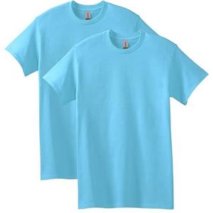 Gildan T-shirt van zwaar katoen, uniseks, stijl G5000, multipack, Sky (2 stuks), XL