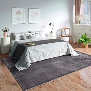 Mia's tapijten ""Olivia"" - wasbaar vloerkleed voor woonkamer, slaapkamer, hal of badkamer, zacht, antislip, 60 x 110 cm, donkergrijs