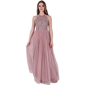 Maya Deluxe - Maxi-jurk - Frosted Roze - Bruidsmeisje - Pailletten