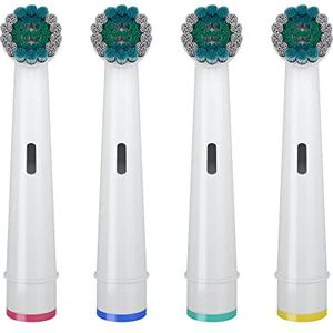 4 x vervangende tandenborstelkoppen | compatibele koppen voor Oral B Braun tandenborstels serie Cross Action Triumph Smart Serie 5000