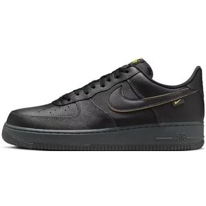 Nike Air Force 1 '07 Sneakers voor heren, 44,5 EU, Black University Gold Dk Smoke Grey